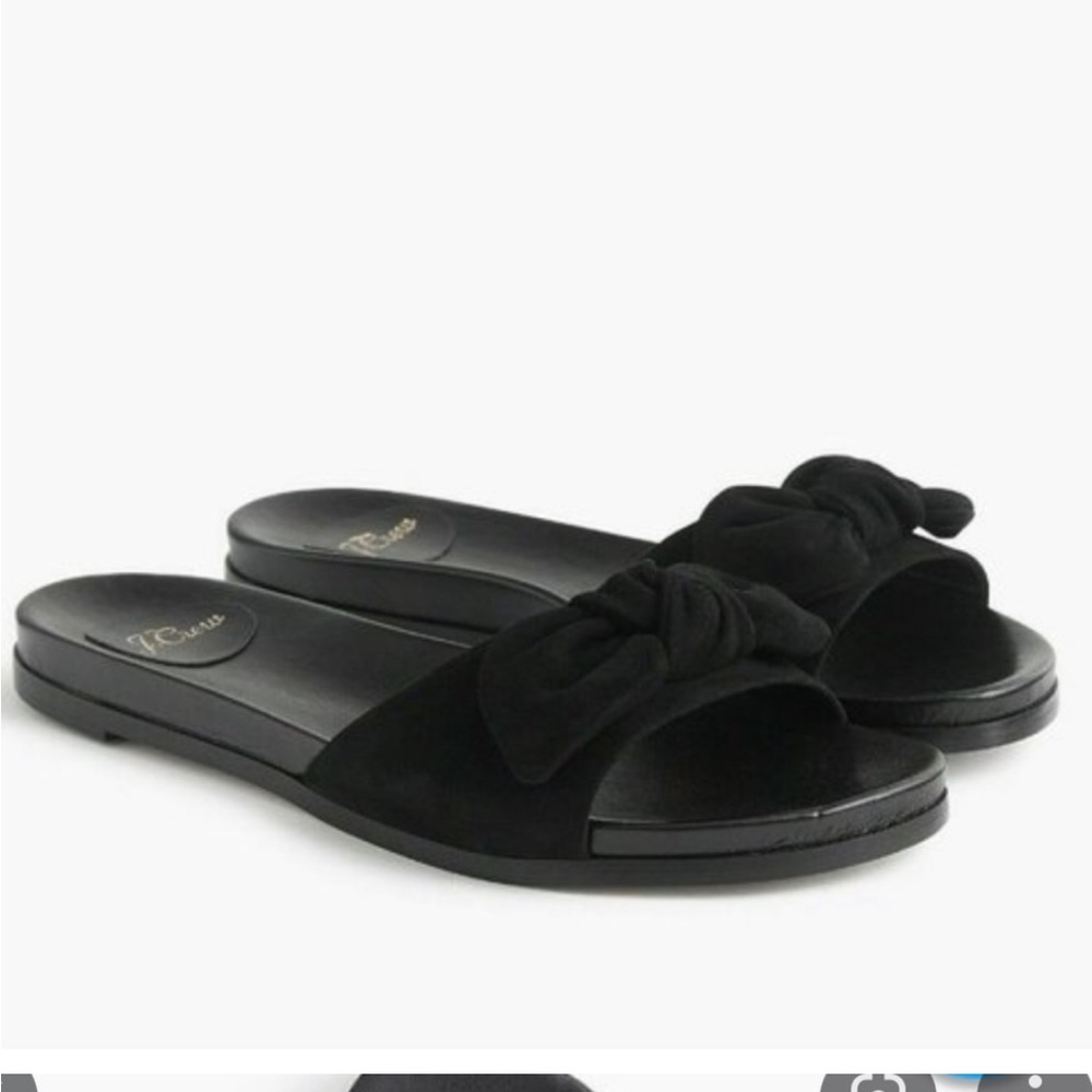 New Jcrew Bedford Bow surfed and leather sandals black US 8